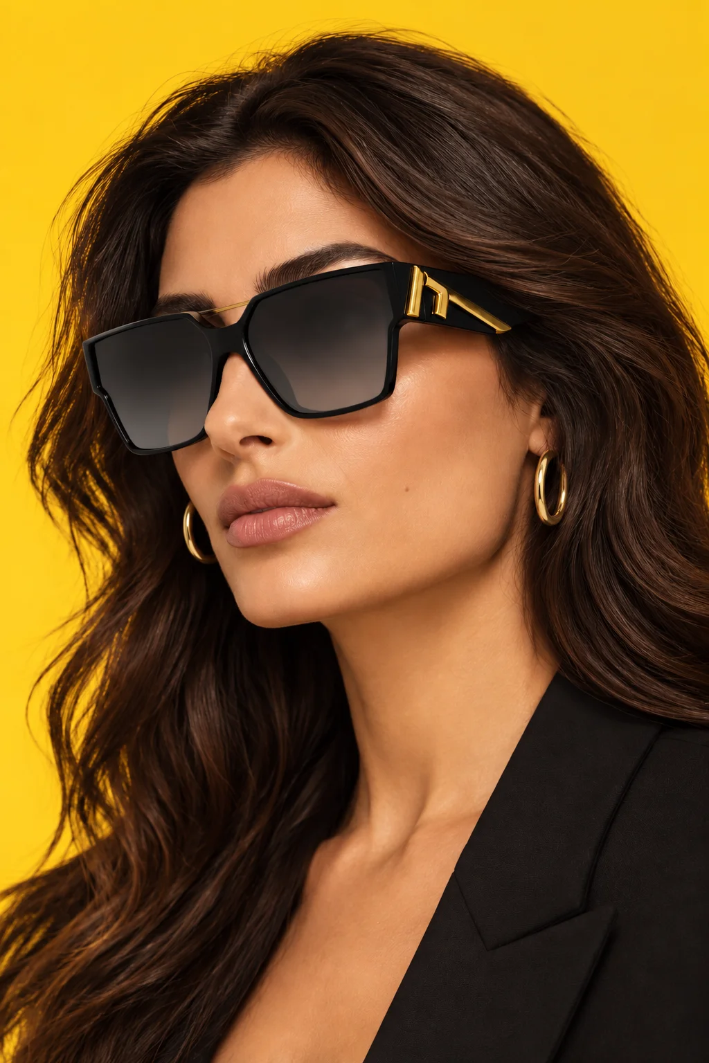 דוגמנית שנוצרה בבינה מלאכותית במשקפי Fendi FE40099I