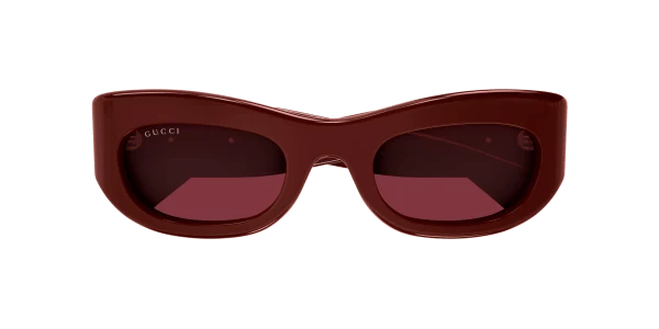 משקפי שמש Gucci GG1809S בצבע בורדו, עדשות עשן (תמונה 2 מתוך 3)